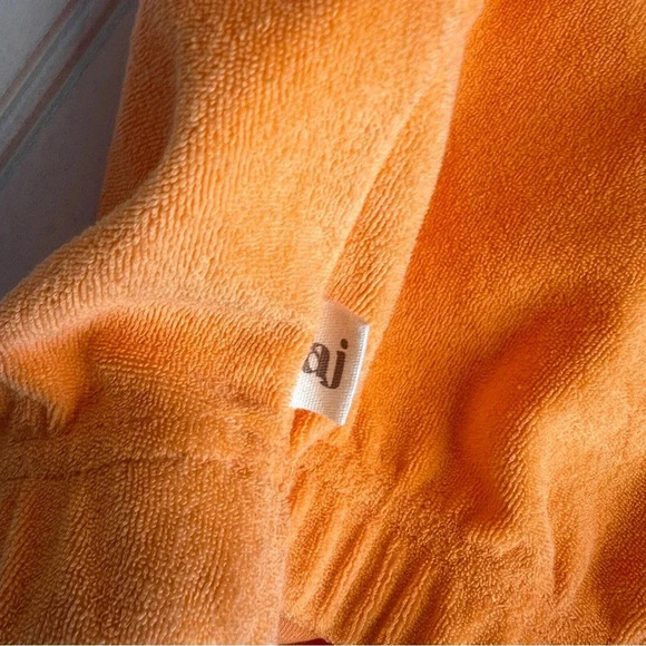 Araminta James Size XL Sleeveless Cropped Terry Polo Shirt Top In Mango NEW!! - Picture 6 of 8